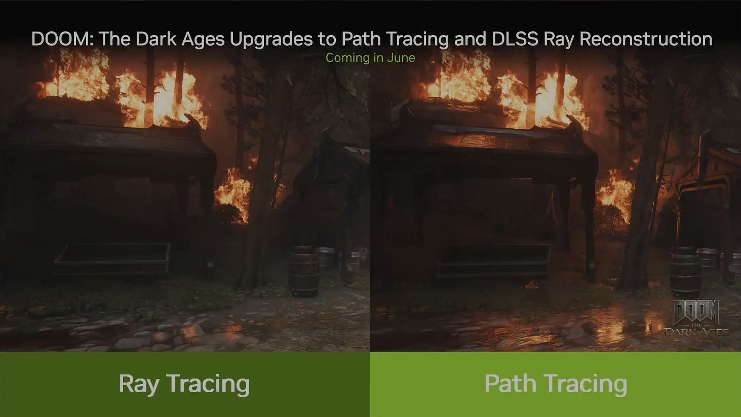 Doom The Dark Ages will get its path tracing patch in June (Image via Nvidia)